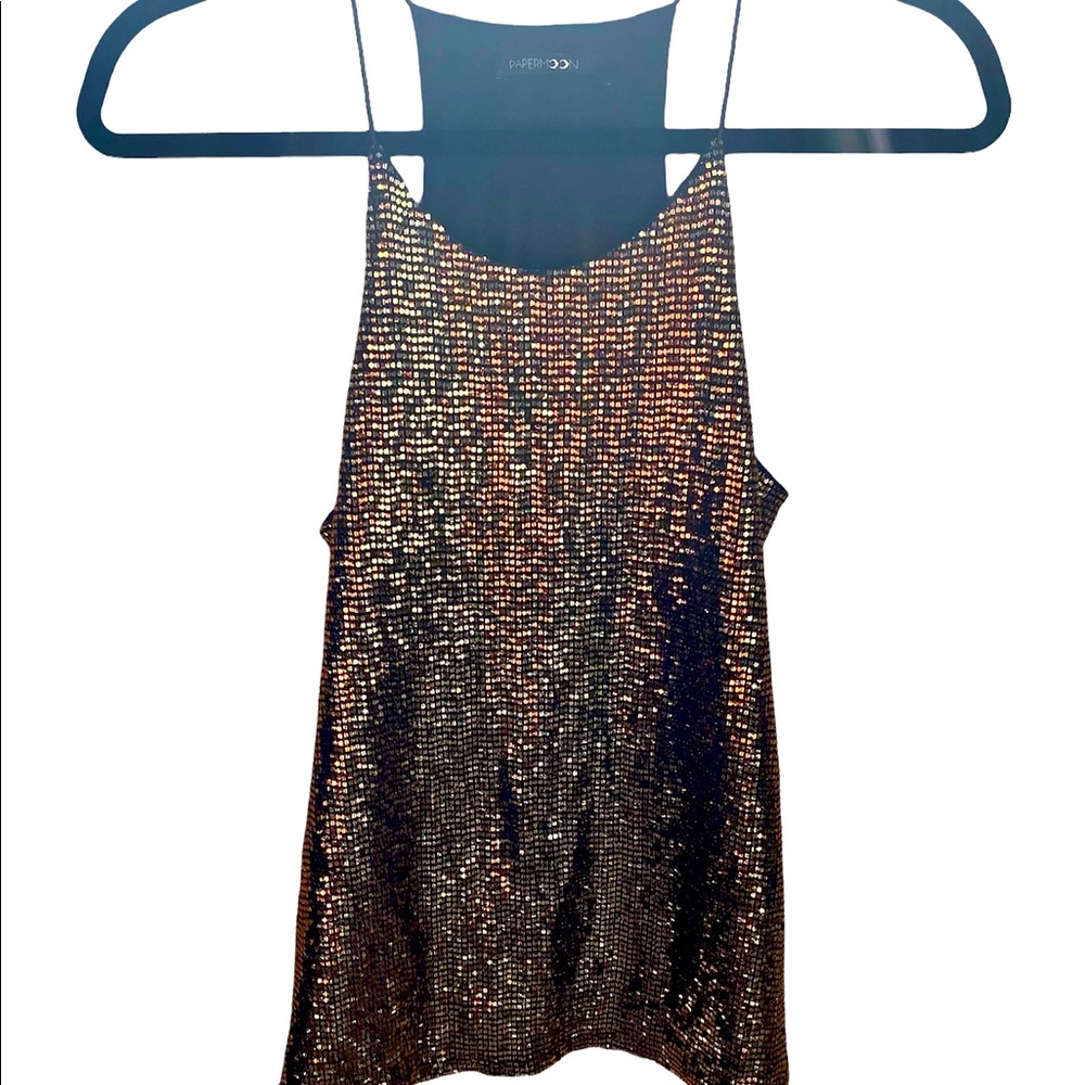 Papermoon black with sequined racer back top